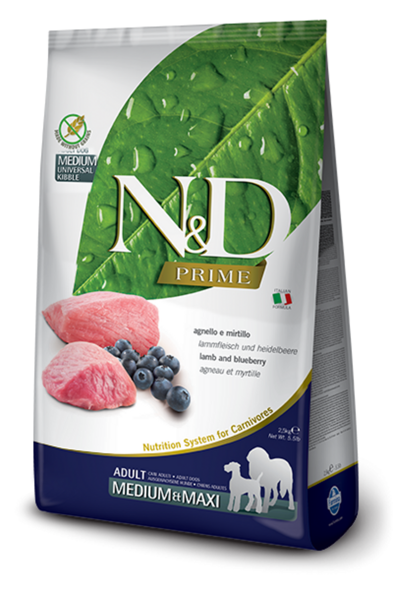 Farmina Prime N&D Natural & Delicious Grain Free Medium Adult Lamb