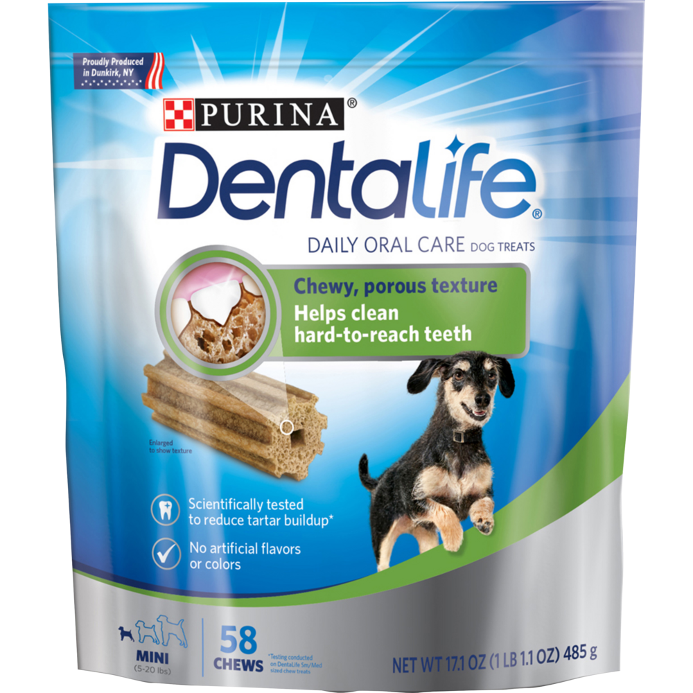 Purina DentaLife Daily Oral Care Mini Dental Dog Treats - Serving