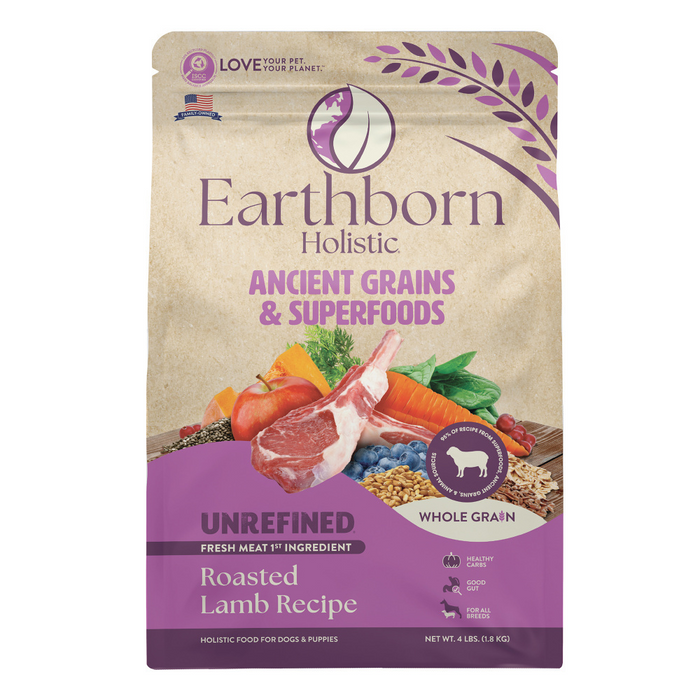 Earthborn Holistic Unrefined Roasted Lamb with Ancient Grains & Superfoods Dry Dog Food