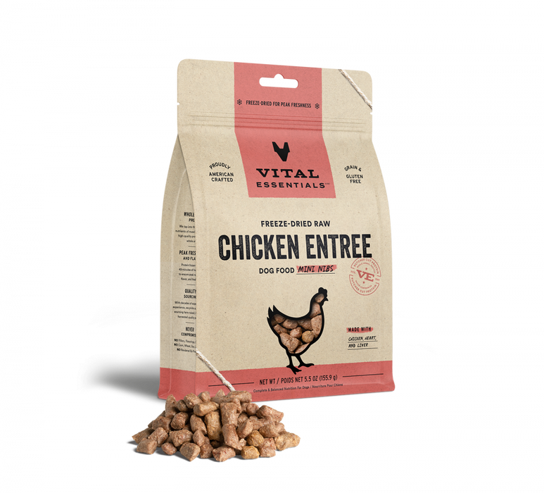 Vital Essentials Freeze Dried Grain Free Chicken Mini Nibs Entree for Dogs Food