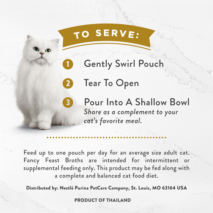 Fancy Feast Creamy Broths With Wild Salmon & Whitefish Supplemental Cat Food Pouches