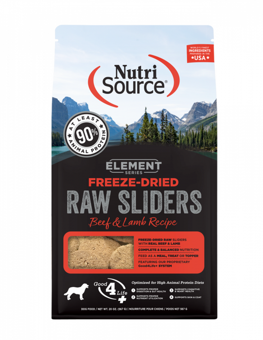 NutriSource Element Series Freeze Dried Raw Slider Beef and Lamb Recipe