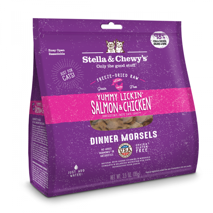 Stella & Chewy's Yummy Lickin' Salmon & Chicken Dinner Grain Free Freeze Dried Raw Cat Food