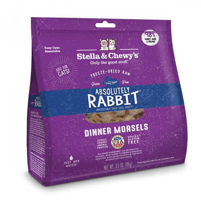 Stella & Chewy's Absolutely Rabbit Dinner Morsels Grain Free Freeze Dried Raw Cat Food