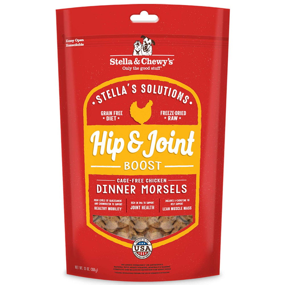 Stella & Chewy's Stella's Solutions Grain Free Hip & Joint Boost Cage Free Chicken Dinner Morsels Freeze-Dried Raw Dog Food