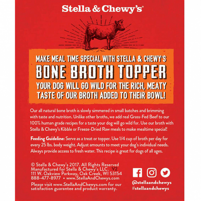 Stella & Chewy's Grass Fed Beef Broth Food Topper for Dogs