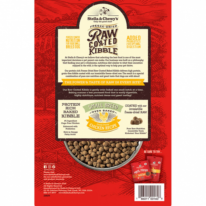 Stella & Chewy's Raw Coated Kibble Cage Free Chicken Recipe Small Breed Dry Dog Food