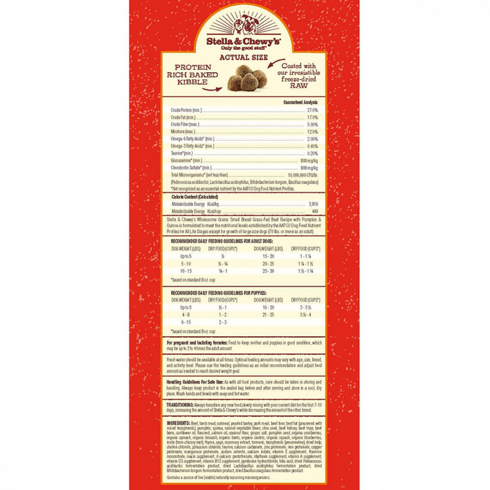 Stella Chewy's Raw Coated Kibble with Wholesome Grains Beef