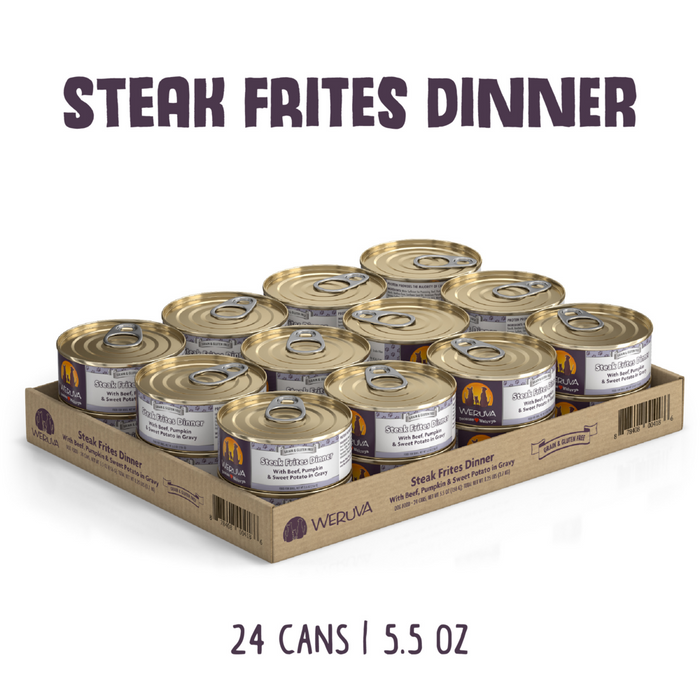 Weruva Steak Frites with Beef, Pumpkin & Sweet Potato in Gravy Canned Dog Food