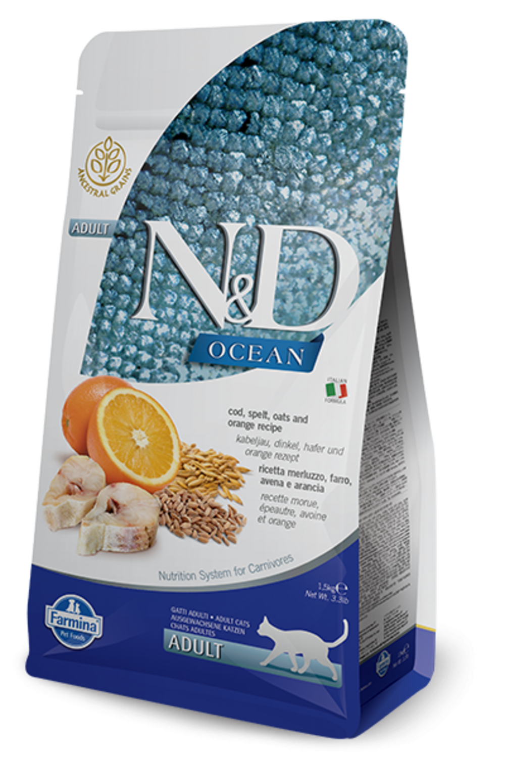 Farmina Ocean N&D Natural Delicious Adult Cod, Spelt, Oats - Main Image