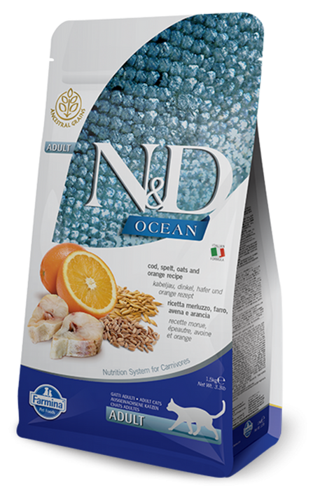 Farmina Ocean N&D Natural Delicious Adult Cod, Spelt, Oats