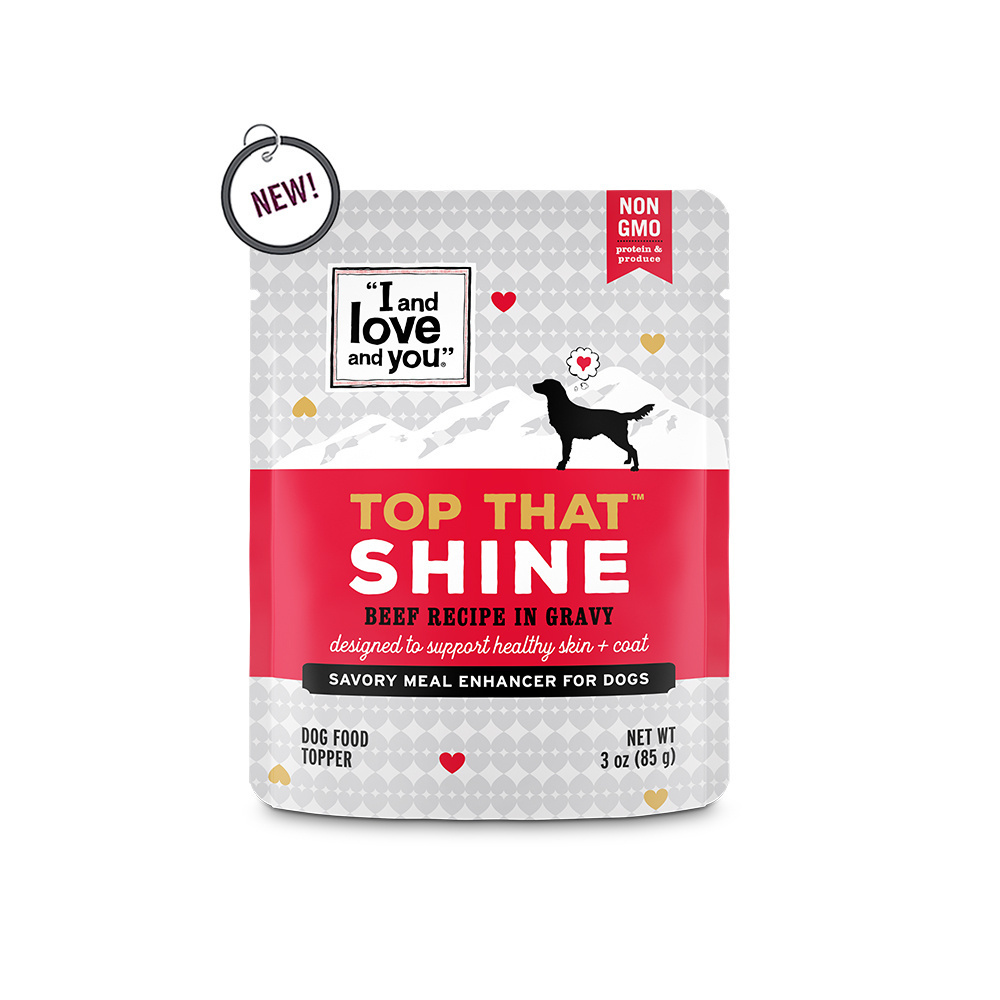 I and Love and You Top That Shine Beef Recipe in Gravy Meal Enhancer for Dogs