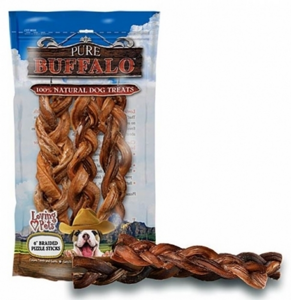 Pure Buffalo Braided Bully Sticks Dog Treats