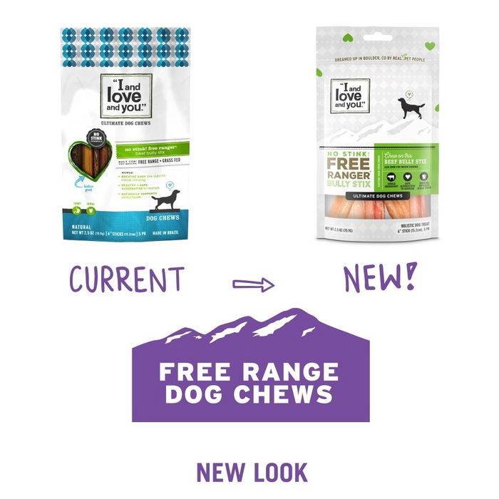 I and Love and You Grain Free Free Ranger No Stink Bully Stix Dog Treats