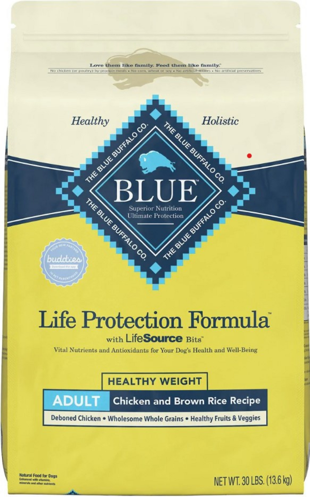 Blue Buffalo Life Protection Formula Adult Healthy Weight Chicken & Brown Rice Dry Dog Food 30lb
