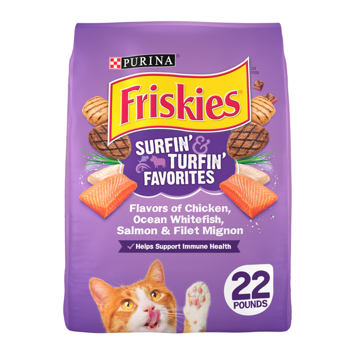 Friskies Surfin andTurfin Favorites Dry Cat Food