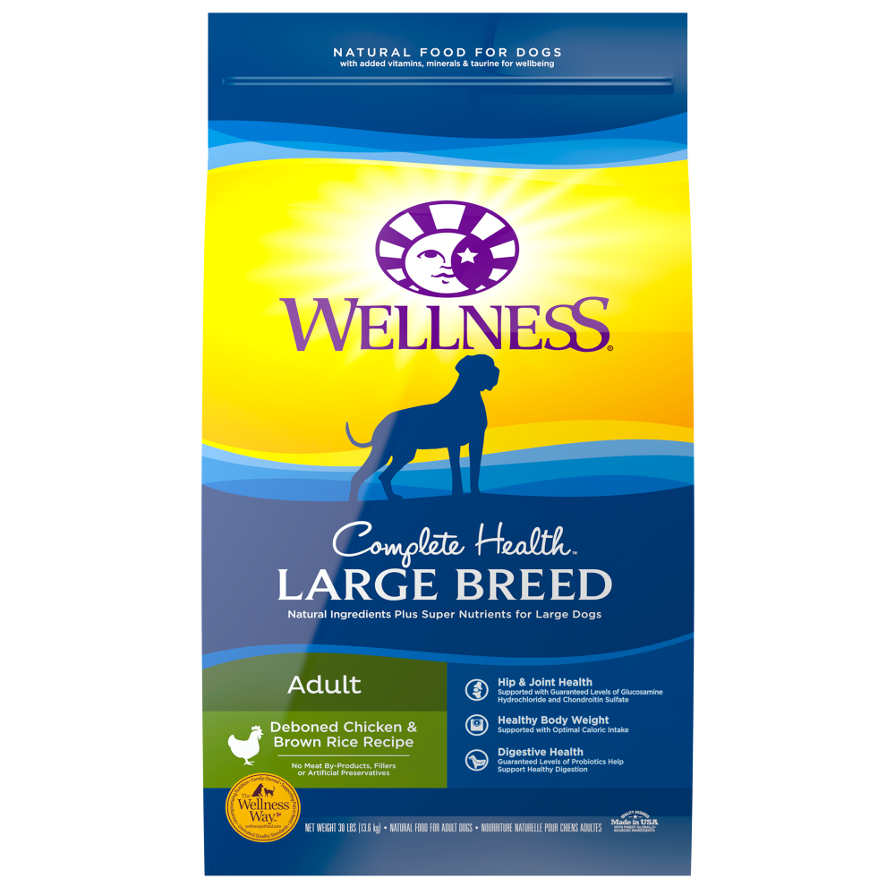Wellness Complete Health Natural Large Breed Adult Chicken and Brown Rice  Recipe Dry Dog Food