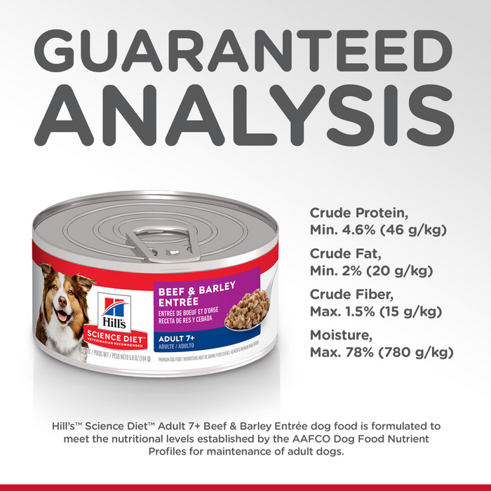 Hill s Science Diet Adult 7 Gourmet Beef Barley Entree Canned Dog F Concord Pet Foods Supplies Delaware Pennsylvania New Jersey Maryland