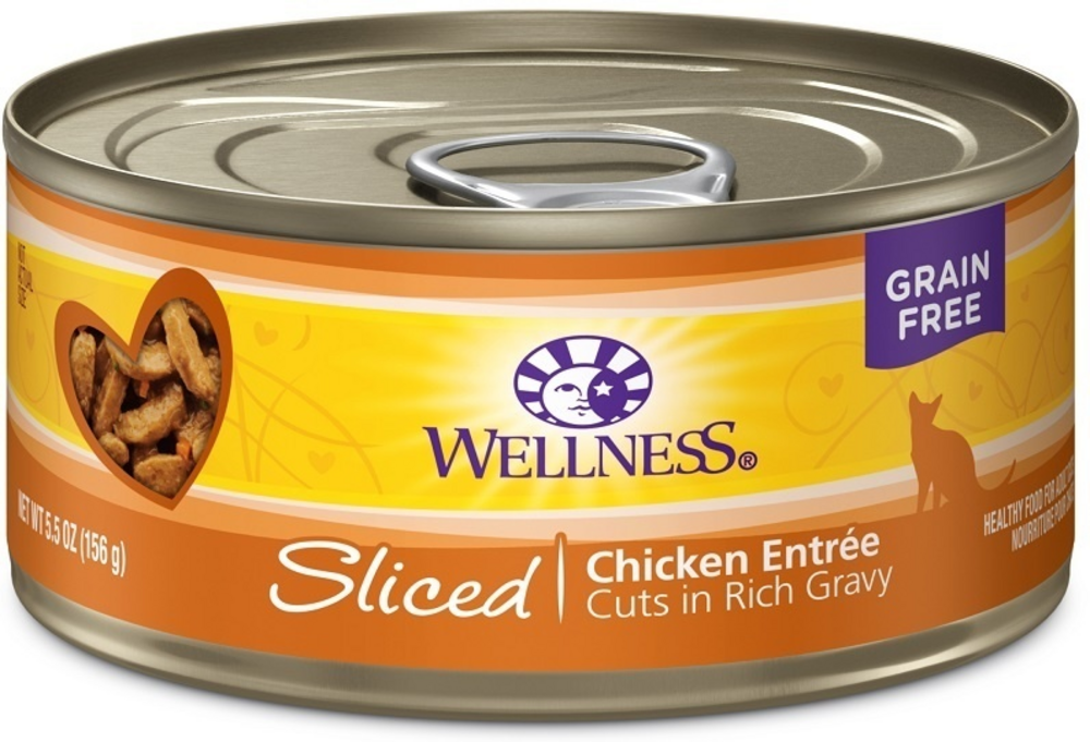 Wellness Grain Free Natural Sliced Chicken Entree Wet Canned Cat