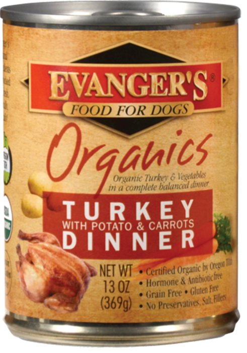 Evangers 100% Organic Turkey with Potato And Carrots Canned Dog Food