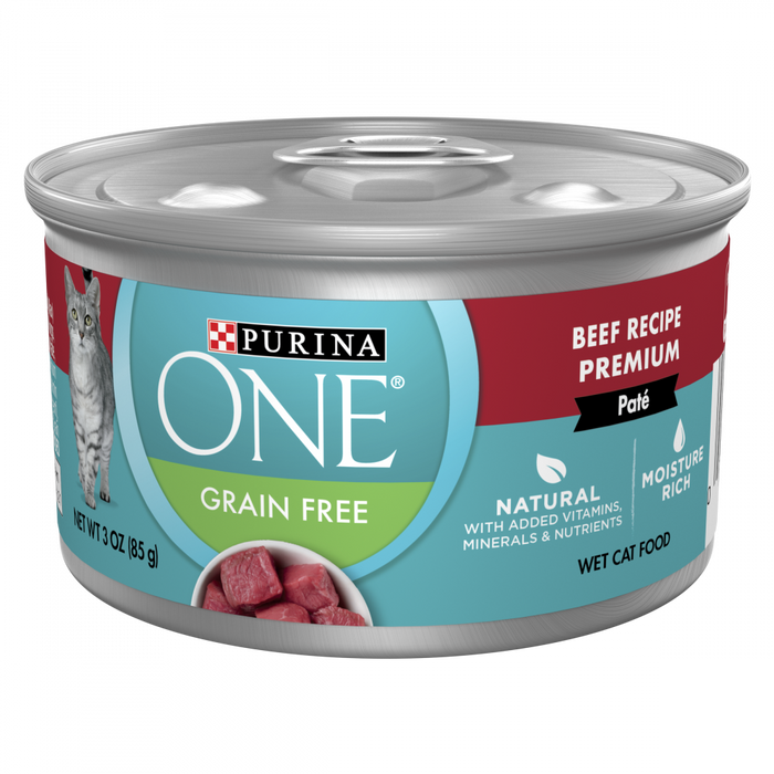 Purina ONE Grain Free Premium Pate Beef Canned Cat Food — Concord