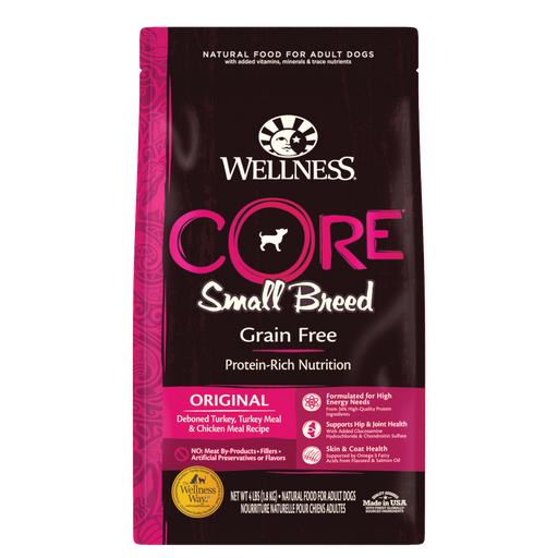 Wellness CORE Grain Free Natural Small Breed Health Turkey and Chicken Recipe Dry Dog Food