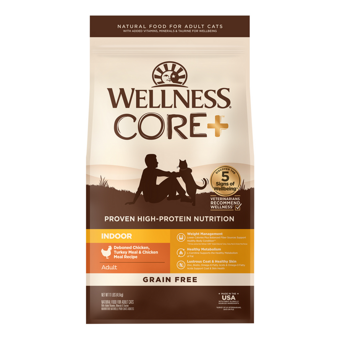 Wellness CORE Grain Free Natural Indoor Health Chicken and Turkey Recipe Dry Cat Food