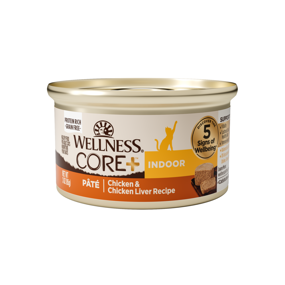 Wellness CORE Natural Grain Free Indoor Chicken and Chicken Liver Smooth Pate Wet Canned Cat Food