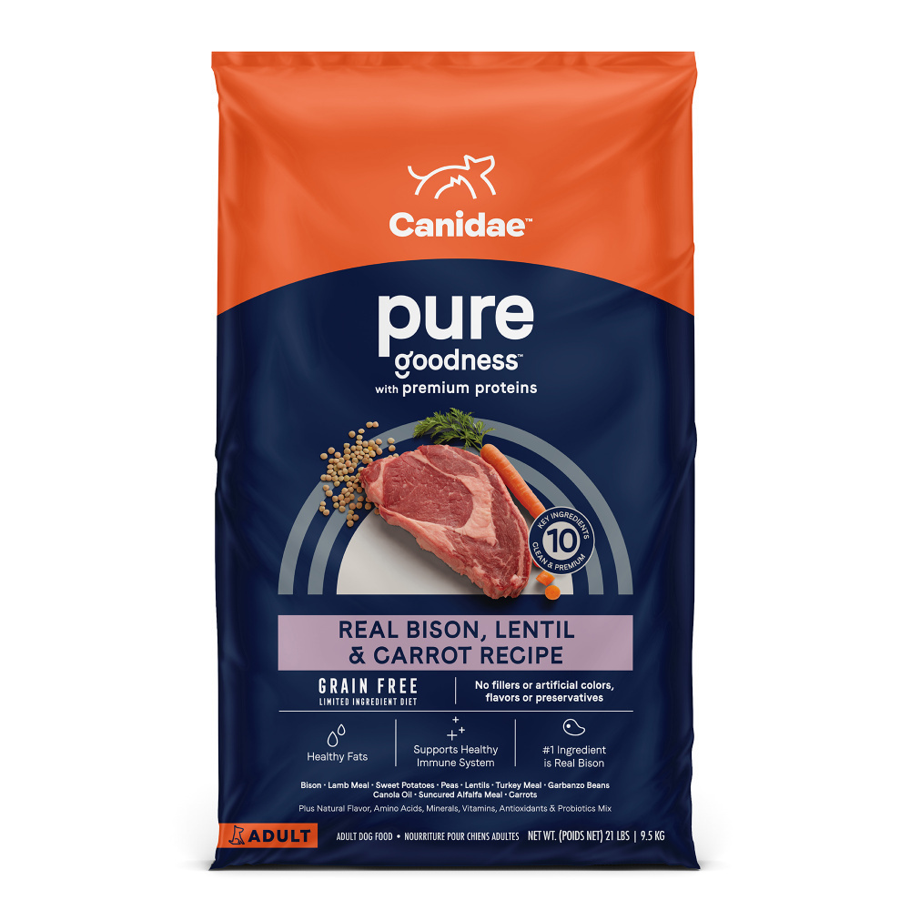 Canidae Pure Goodness Real Bison Lentil Carrot Recipe Dry Dog Food Concord Pet Foods Supplies Delaware Pennsylvania New Jersey Maryland