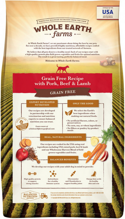 Whole Earth Farms Grain Free Recipe with Pork, Beef and Lamb Dry