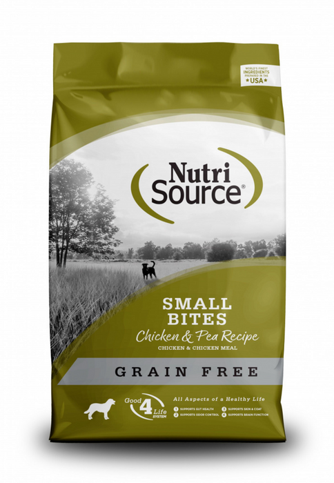 NutriSource Grain Free Small Breed Bites Chicken Pea Recipe Dry