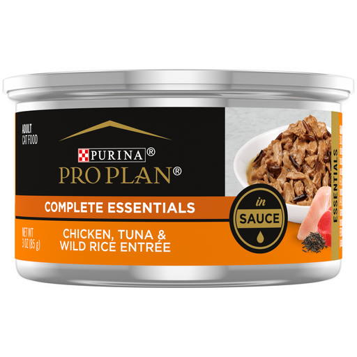 Purina Pro Plan Complete Essentials Adult Chicken, Tuna & Wild Rice in Sauce Entree Canned Cat Food