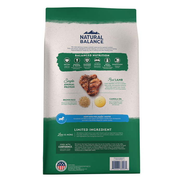 Natural Balance Limited Ingredient Lamb Brown Rice Puppy Recipe Dry Concord Pet Foods Supplies Delaware Pennsylvania New Jersey Maryland