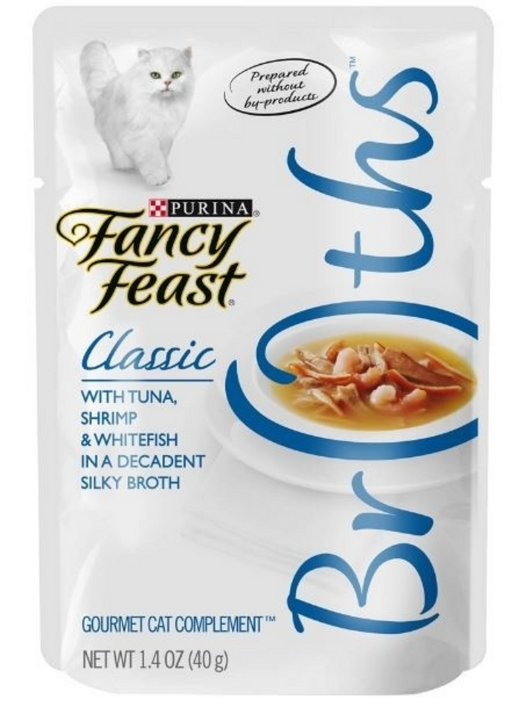 Fancy Feast Classic Broths with Tuna Shrimp Whitefish Cat Food Pouc Concord Pet Foods Supplies Delaware Pennsylvania New Jersey Maryland