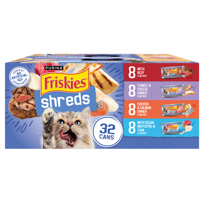 Friskies Shreds Variety Pack Canned Cat Food