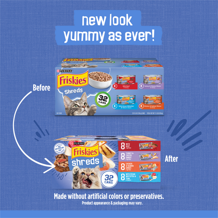 Friskies Shreds Variety Pack Canned Cat Food