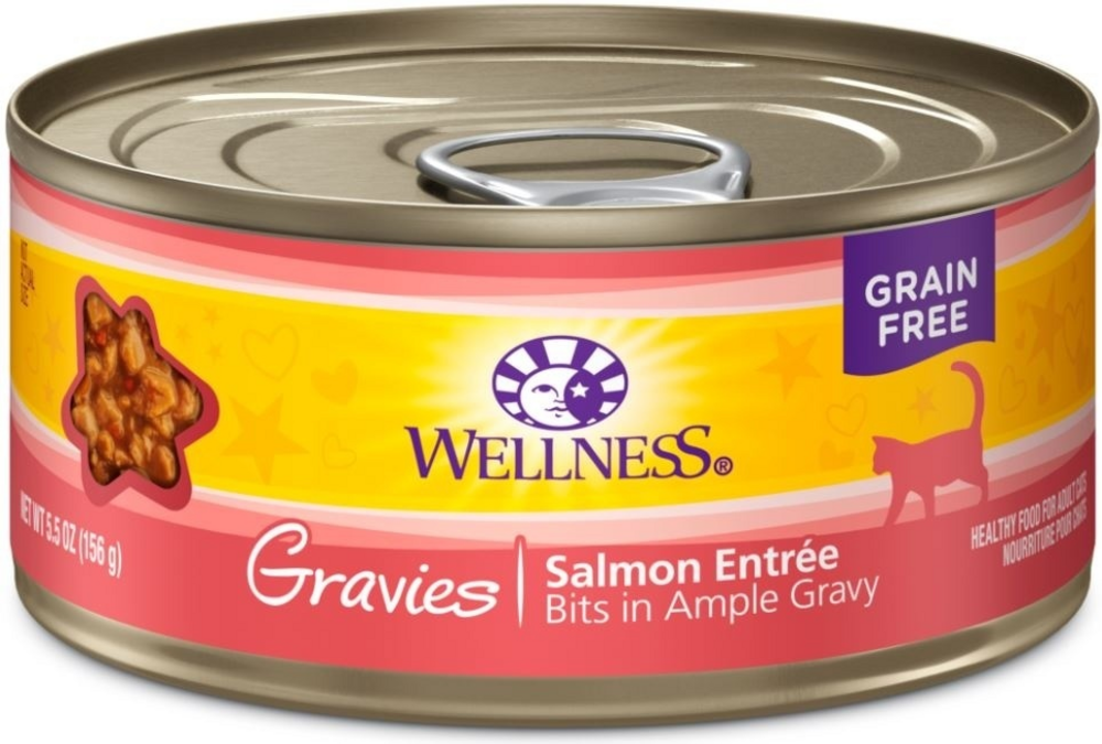 Wellness Natural Grain Free Gravies Salmon Dinner Canned Cat Food