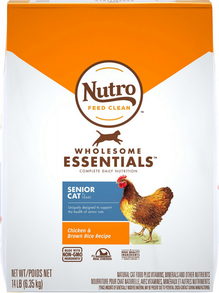 Nutro Wholesome Essentials Senior Cat Chicken and Brown Rice Dry Cat Food