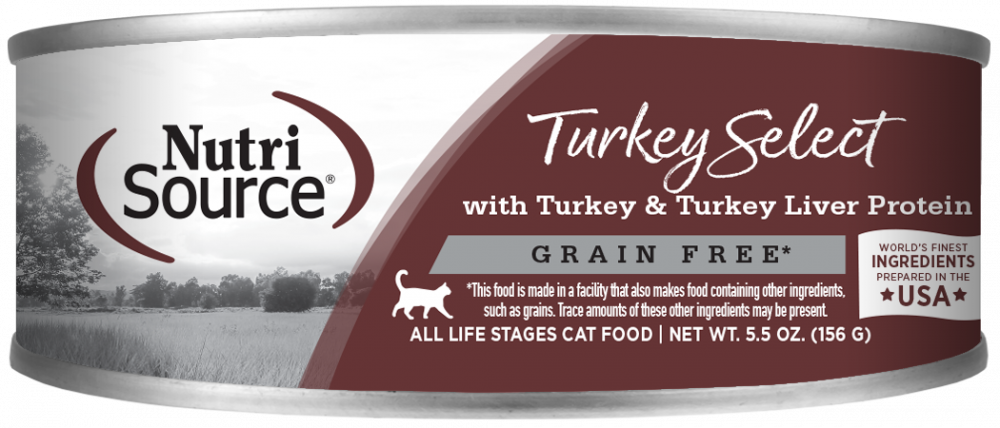 NutriSource Grain Free Turkey & Turkey Liver Select Canned Cat Food