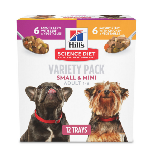 Hill's Science Diet Adult Small Paws Savory Stew Chicken or Beef with Vegetables Variety Pack Canned Dog Food