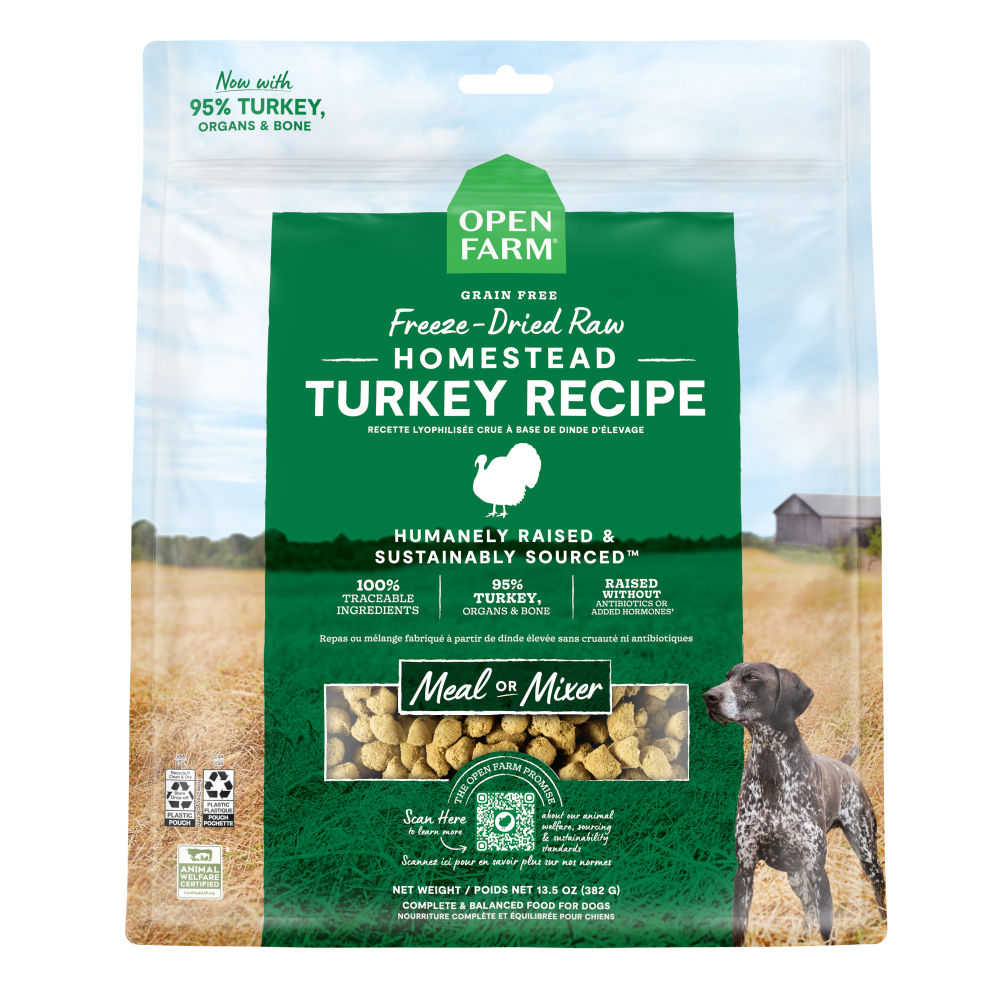 Open Farm Grain Free Homestead Turkey Recipe Freeze Dried Raw Dog Food