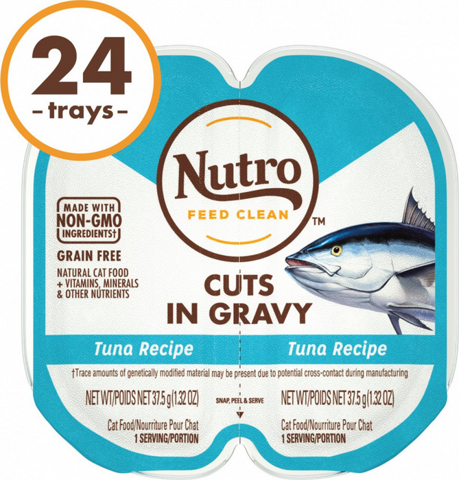 Nutro Perfect Portions Grain Free Cuts In Gravy Real Tuna Recipe Wet Cat Food Trays