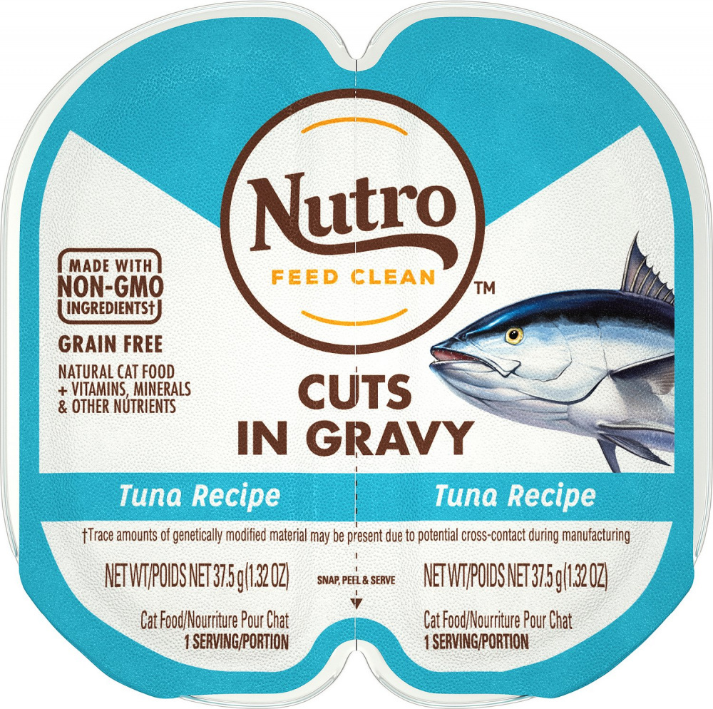 Nutro Perfect Portions Grain Free Cuts In Gravy Real Tuna Recipe Wet Cat  Food Trays