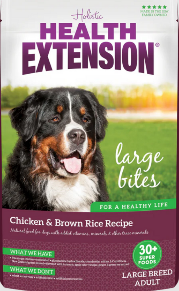 Health Extension Chicken Brown Rice Large Bites Dry Dog Food Concord Pet Foods Supplies Delaware Pennsylvania New Jersey Maryland