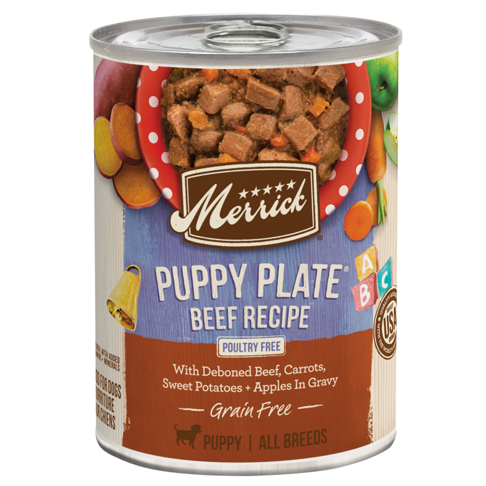 Merrick Grain-Free Wet Puppy Food Puppy Plate Beef Recipe