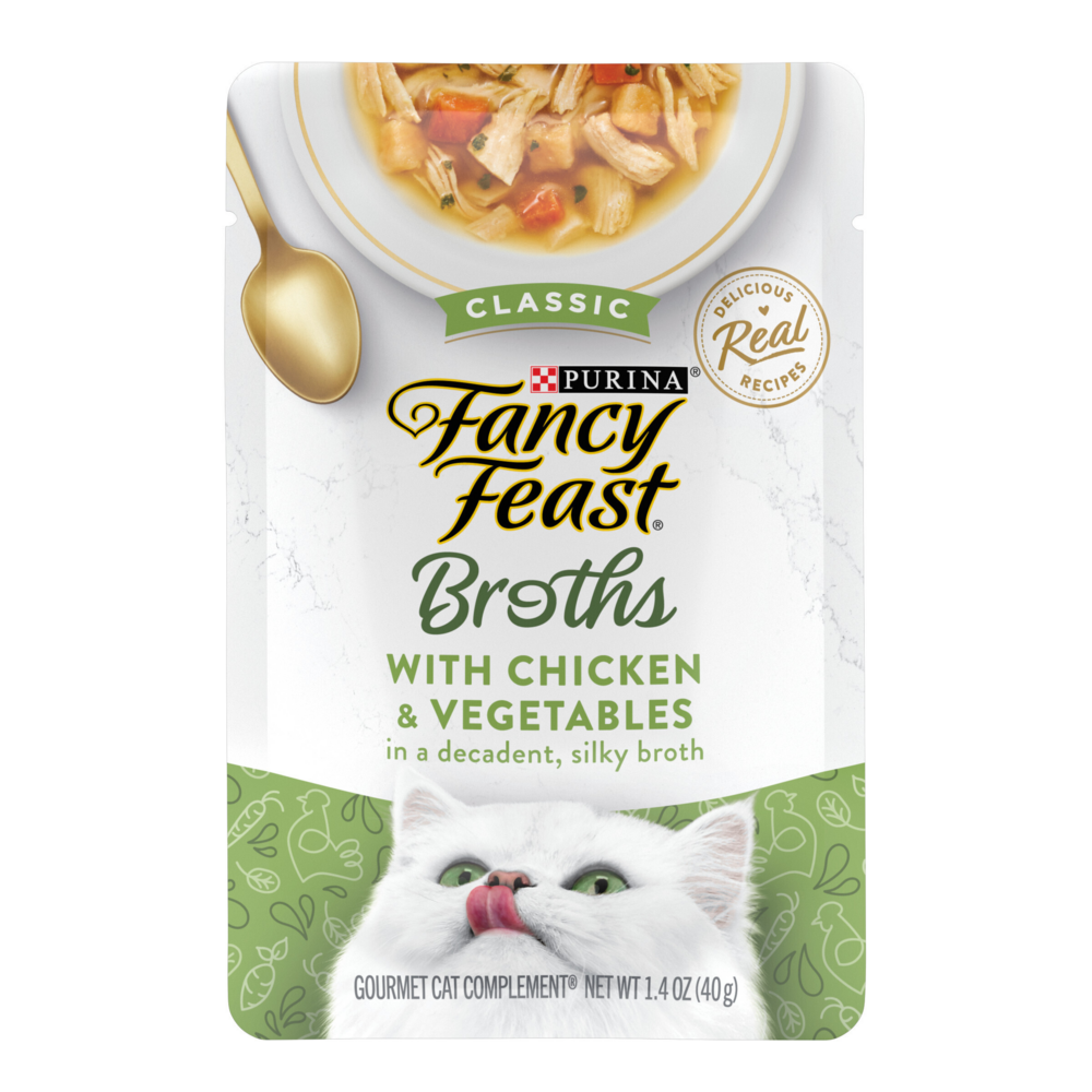 Fancy Feast Classic Broths with Chicken & Vegetables Supplemental Cat Food Pouches Fancy Feast Classic Broths with Chicken & Vegetables Supplemental Cat Food Pouches