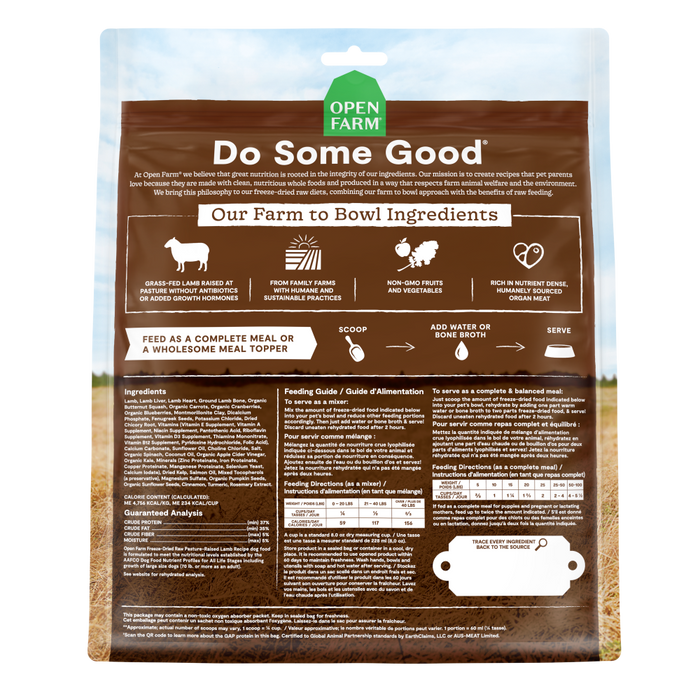 Open Farm Pasture-Raised Lamb Freeze Dried Raw Dog Food