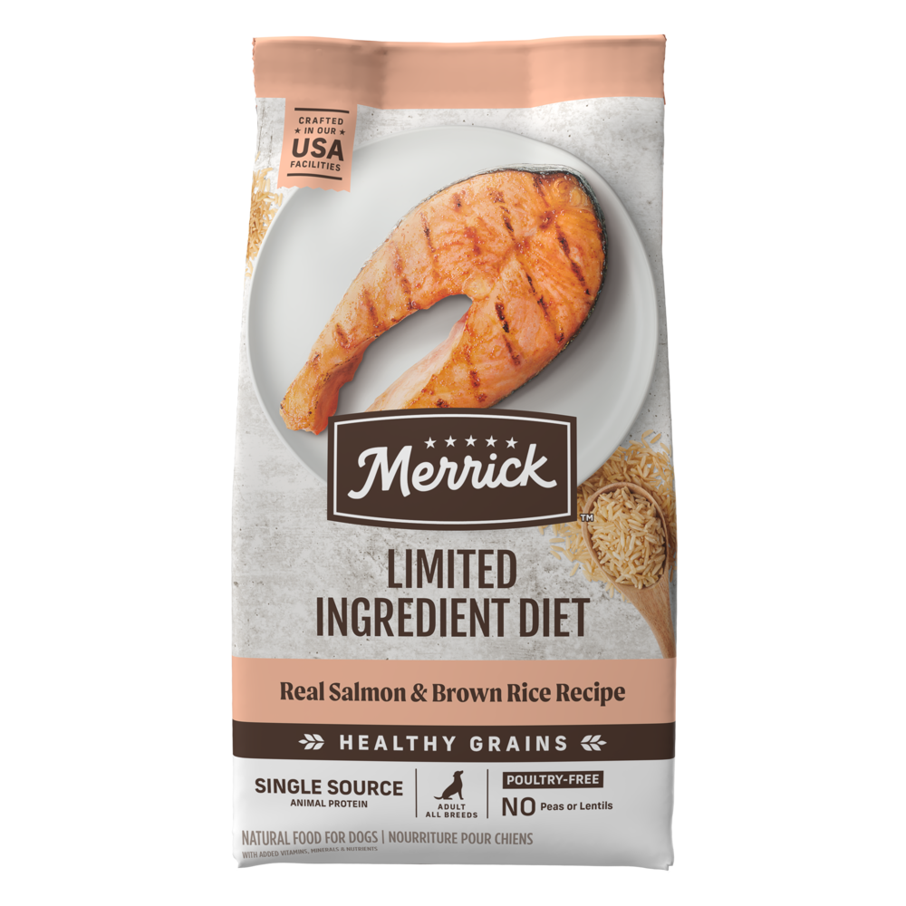 Merrick Limited Ingredient Diet Real Salmon Brown Rice Recipe Dry Dog Food 4 lbs