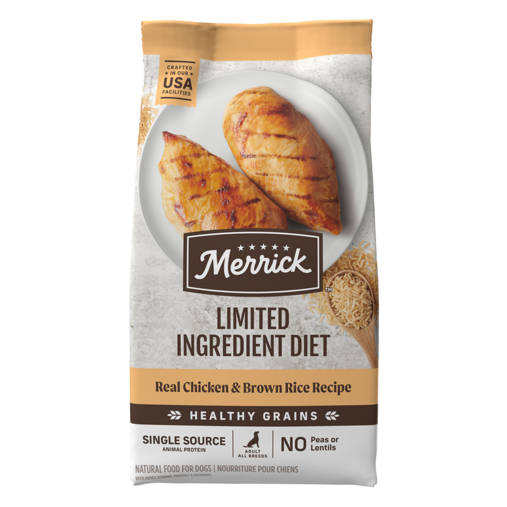 Merrick Limited Ingredient Diet Dry Dog Food Real Chicken & Brown Rice Recipe with Healthy Grains