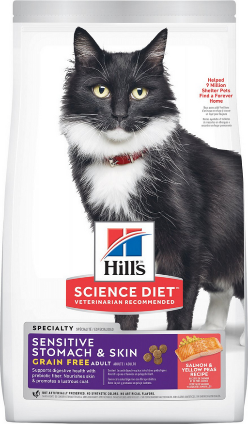 Hill's Science Diet Adult Sensitive Stomach & Skin Grain Free Salmon & Yellow Peas Recipe Dry Cat Food